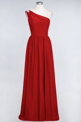 A-Line One-Shoulder Sleeveless Ruffles Floor-Length  Bridesmaid Dress with Beadings_8