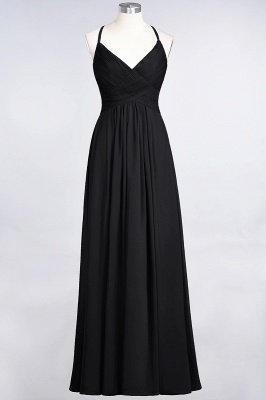 A-Line Spaghetti-Straps V-Neck Sleeveless Floor-Length  Bridesmaid Dress with Ruffles_28