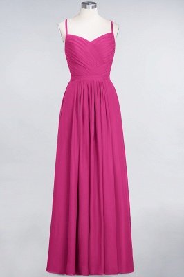 A-Line Spaghetti-Straps Sweetheart Sleeveless Floor-Length  Bridesmaid Dress with Ruffles_9