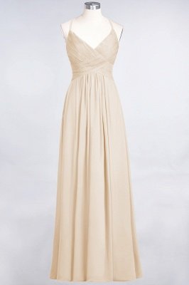 A-Line Spaghetti-Straps V-Neck Sleeveless Floor-Length  Bridesmaid Dress with Ruffles_14