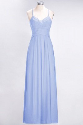 A-Line Halter V-Neck Sleeveless Floor-Length  Bridesmaid Dress with Ruffles_21