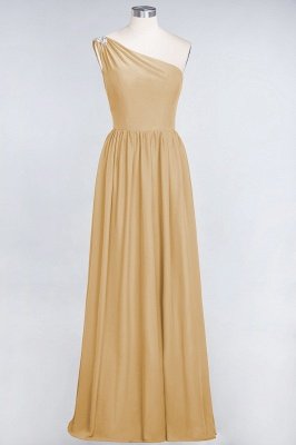 A-Line One-Shoulder Sleeveless Ruffles Floor-Length  Bridesmaid Dress with Beadings_13