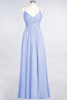 A-Line Spaghetti-Straps V-Neck Sleeveless Floor-Length  Bridesmaid Dress with Ruffles_21