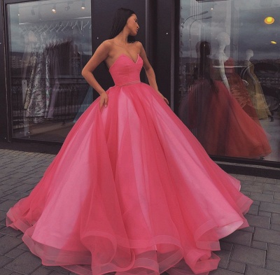 Fabulous Sweetheart Ball Gown Prom Dresses | Simple Floor Length Evening Dresses_4