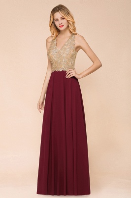 Chiffon Appliques Long Prom Dress | Affordable Floor Length A-line Evening Dresses_9
