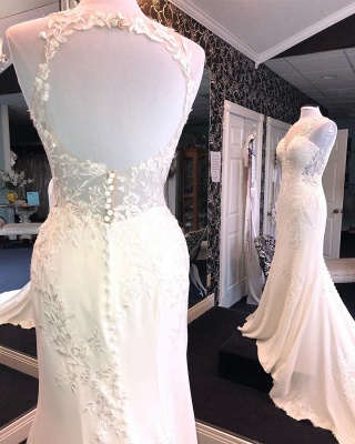 Exquisite Mermaid Wedding Dress |  Lace Open Back Bridal Dress_2
