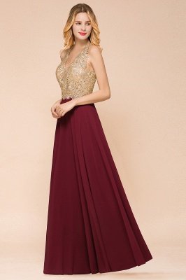 Chiffon Appliques Long Prom Dress | Affordable Floor Length A-line Evening Dresses_12