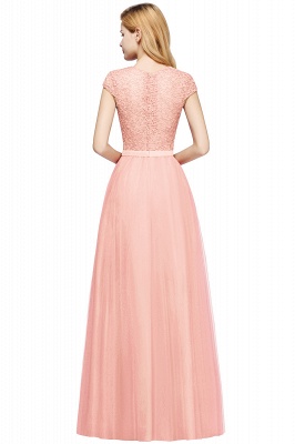 A-line Jewel Tulle Lace Bridesmaid Dress_15