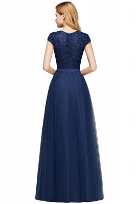 A-line Jewel Tulle Lace Bridesmaid Dress_23