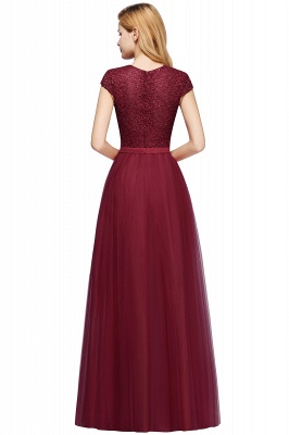 A-line Jewel Tulle Lace Bridesmaid Dress_14