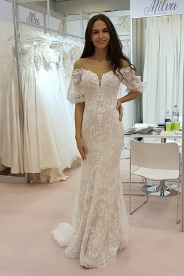 Stunning Strapless Tulle Lace Sweetheart Wedding Dress_1
