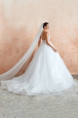 Halter Backless Ball Gown Wedding Dresses | Affordable Tulle Bridal Gowns_10