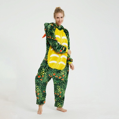 Adorable Adult Pyjamas for Women Triceratops Onesie, Green_7