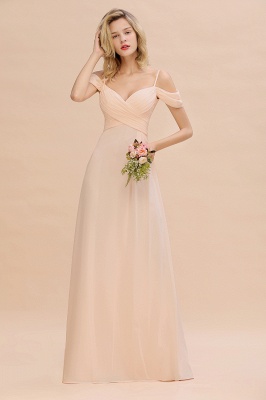 Long A-line Off-the-Shoulder Sweetheart Ruched Chiffon Bridesmaid Dress Online_1