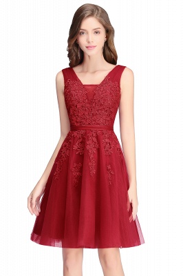 A-line Knee-length Tulle Prom Dress with Appliques_4