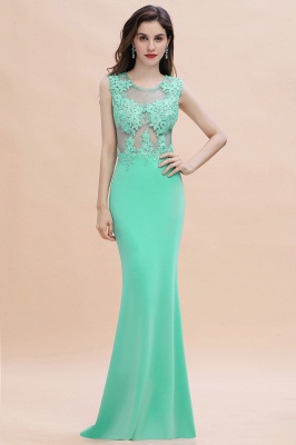 mermaid Jewel Chiffon Lace Prom Dress Jewel Tulle Bridesmaid Dress_2