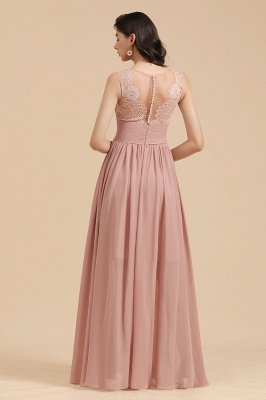 Elegant Sleevele Dusty Pink Chiffon Bridesmaid Dresses_3