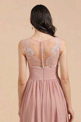 Elegant Sleevele Dusty Pink Chiffon Bridesmaid Dresses_10