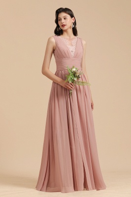 Elegant Sleevele Dusty Pink Chiffon Bridesmaid Dresses_4