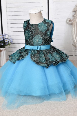 Cute Jewel Polyester Sleeveless Flower Girls Dresses With Bowknot_7