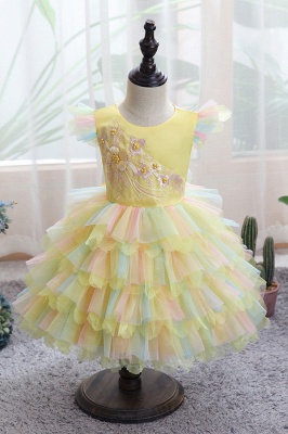 Cute Jewel Multiple Color Flower Girls Dresses Ball Gown_4