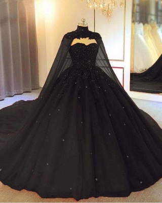 Mordest Long Ball Gown Tulle Sweetheart Prom Dress with Ruffles_1