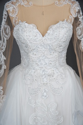 Long Sleeves Lace Ruffles Fairy Wedding Dresses Floor-length_13