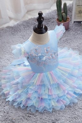 Cute Jewel Multiple Color Flower Girls Dresses Ball Gown_3