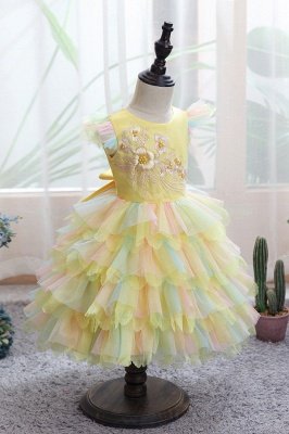 Cute Jewel Multiple Color Flower Girls Dresses Ball Gown_6
