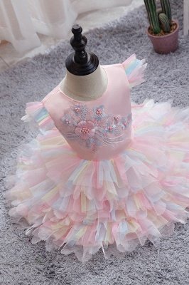 Cute Jewel Multiple Color Flower Girls Dresses Ball Gown_1