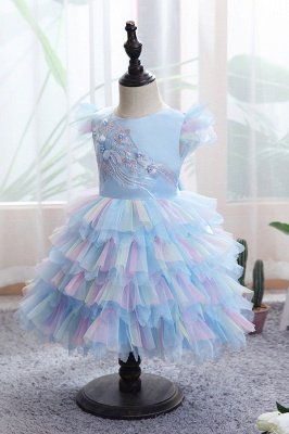Cute Jewel Multiple Color Flower Girls Dresses Ball Gown_11