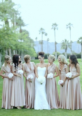 Elegant Sleeveless Satin Ruffles A-Line Bridesmaid Dresses_1