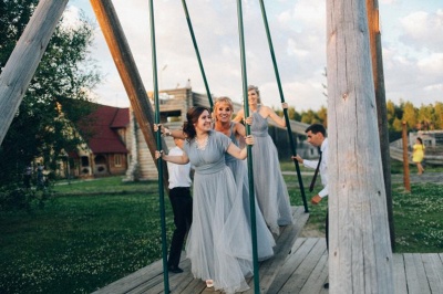 Elegant Tulle Sleeveless Mist Blue Ruffles A-Line Bridesmaid Dresses_6