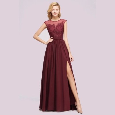 A-line  Lace Jewel Sleeveless Floor-Length Bridesmaid Dresses with Appliques_42