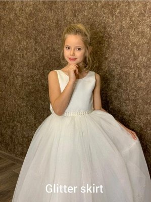 Long A-line Jewel Tulle Glitter Backless Little Girl Dress for Christmas Birthday Party_4