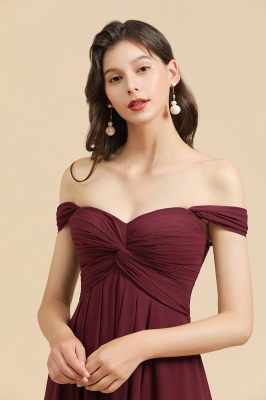 Elegant Sweetheart A-Line Off the Shoulder Bridesmaid Gown_8