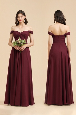 Elegant Sweetheart A-Line Off the Shoulder Bridesmaid Gown_7