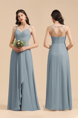 Simple Spaghetti Strap A-line Sleeveless Bridesmaid Dress_9