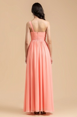 Simple Pink Asymmetrical Sleeveless A-Line Chiffon Bridesmaid Dress_8