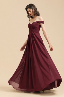 Elegant Sweetheart A-Line Off the Shoulder Bridesmaid Gown_4