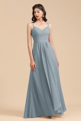 Simple Spaghetti Strap A-line Sleeveless Bridesmaid Dress_8