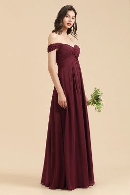 Elegant Sweetheart A-Line Off the Shoulder Bridesmaid Gown_2