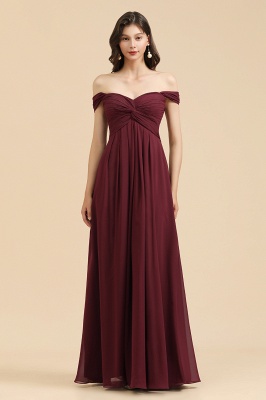 Elegant Sweetheart A-Line Off the Shoulder Bridesmaid Gown_3