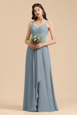 Simple Spaghetti Strap A-line Sleeveless Bridesmaid Dress