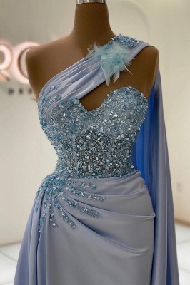 Charming Asymmetrical Beading Sleeveless Stretch Satin Prom Dress with Ruffles_2