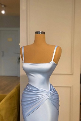 Sexy Light Blue Spaghetti Straps Sleeveless Prom Dress with Sheen_2
