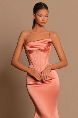 Pinkish Spaghetti Straps Floor Length Prom Dress with Ruffles_2