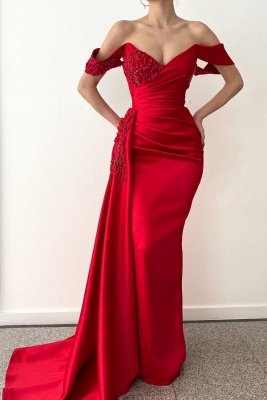 Off the Shoulder Long Sleeves Lace Mermaid Prom Dresses | Yesbabyonline.com