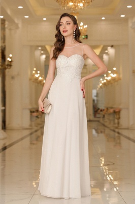 Elegant Floor-Length Sleeveless Jewel Neck A-Line Lace Chiffon Prom Dresses_16