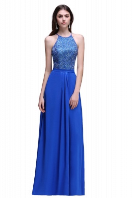 CALLIE | A-line Halter Neck Chiffon Royal Blue Prom Dresses with Sequins_2